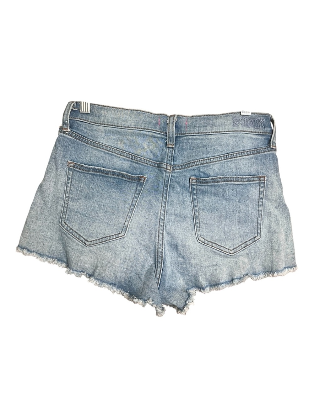 PINK Victoria's Secret Denim Cut Off Shorts Distressed Raw Hem Classic SZ 10 - Picture 2 of 9